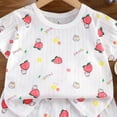thumbnail image 4 of NIEWTR Baby Toddler 2-Piece Loungewear Short Sleeve Top and Pull-on Shorts Soft Pajamas Set for 6 12 18 24 Months 2T 3T Casual Summer(A-Pink,6-12 Months), 4 of 4