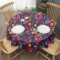 thumbnail image 3 of Pioneer Flower Round Tablecloth 60" X 60",Wrinkle Wipeable Table Cloth for Kitchen Dining Room Picnic Patio Party, 3 of 6