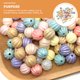 thumbnail image 4 of KAKOWELY 50 cuentas acrílicas para manualidades, cuentas espaciadoras redondas de calabaza para hacer joyas., 4 of 4