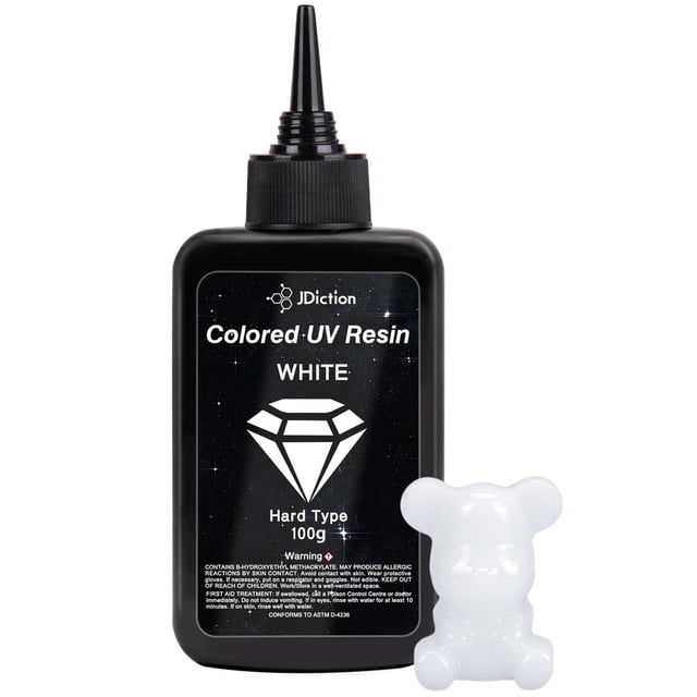 Resina UV blanca JDiction 100 g, sin olor, dura para joyería