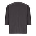 thumbnail image 5 of Viluyesy V-Neck T-Shirt for Womens 3/4 Sleeves Shirt Tops Fashionable Cotton Loose Blouse Dark Gray Size 2XL, 5 of 7