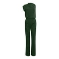thumbnail image 1 of Women's Solid Color Jumpsuit Straight Pants - Polyester Spandex, Spaghetti Strap, Wide Leg, Casual Loose Fit Design, 1 of 3