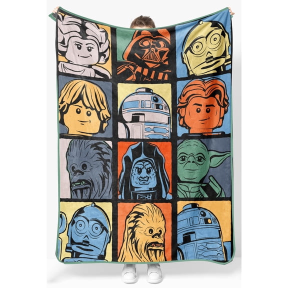 Jay Franco Kids Plush Throw Blanket – Soft & Cozy Fleece Throw for Bedroom & Couch Décor, Official Licensed Product, Multi - LEGO®, 46x60 - Throw Blanket
