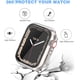 thumbnail image 4 of [2 Pack] Compatible for Apple Watch 45mm Screen Protector Case Bumper Cover, Sport Clear Hard PC Shockproof Protective Tempered Glass Frame for iWatch Series 8 & 7(Clear+Clear, 45MM), 4 of 5