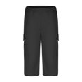thumbnail image 6 of Bzhegqhd Solid Elastic Waist Pocket Cropped Pants Casual Stretchy Stylish Pants for Spring Summer Women's Clothing, 6 of 6