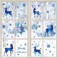 thumbnail image 1 of 6 Sheets Christmas Window Clings Xmas Deer and Snowflake Christmas Snowflake Window Decorations Blue Xmas Removable Window Decals for Xmas Christmas Party Decorations, 1 of 7