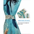 thumbnail image 4 of Ocean Fish Blackout Curtains, French Door Curtains for Door Window, Coastal Sea Coral Seabed Watercolor Privacy Drapery for Patio/Sidelight Doors, 1 Panel with Tieback, 54 x 72 Inches, 4 of 6