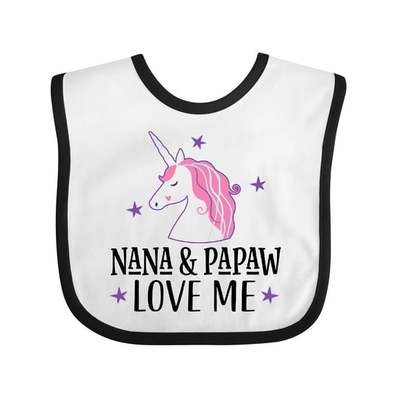 Inktastic Nana and Papaw Love Me Girls Baby Bib