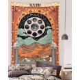 thumbnail image 2 of Colgante de pared de la luna, estrella y sol, tarot, colgante de pared de adivinación de estilo europeo medieval para decoración del hogar, tapiz de la luna, 150cm x 130cm Feliz Sencillez, 2 of 2