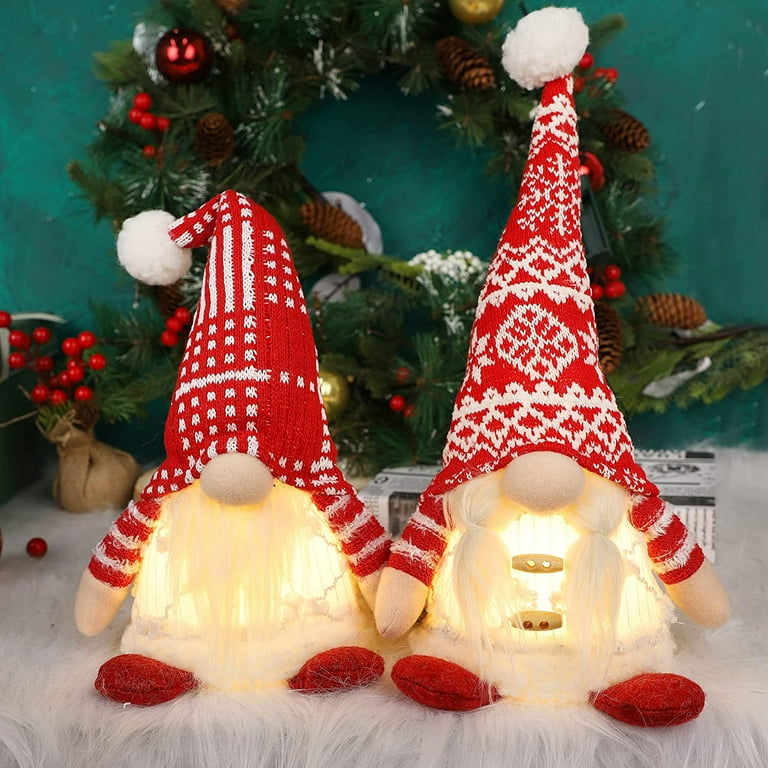 Red Christmas Lights Swedish Tomte Gnome Christmas Decorations