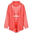 thumbnail image 4 of Conjuntos de ocio de 3 piezas para mujer, Tops abiertos en la parte delantera, Tops cortos y pantalones cortos, conjuntos cómodos de traje con cintura elástica Wmkox8yi  bvn2672, 4 of 9