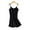 Black, variant on FJUCHAI Silk Nightgown for Women Satin Sleepwear Lingerie Sleep Dress Satin Chemise Slip Nightgown Dress Adjustable Spaghetti Strap Nightwear Chemise Dress S-XXL
