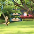thumbnail image 5 of FeiFu Tiered Bird Feeder and Bath Combo,3-Story Double-Function Hanging Station with Spill-proof Design, Weather Proof Courtyard Garden Bird Feeder Green, 5 of 5