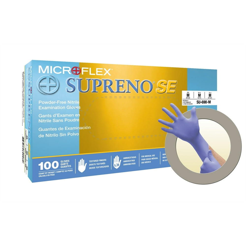 MICROFLEX Supreno SE SU690 Nitrile Gloves, Size L