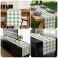 thumbnail image 6 of Sage Green Buffalo Plaid Table Runner 108 Inches Long, Green White Checkered Farmhouse Kitchen Coffee Dining Table Decoration for Home Party Birthday Wedding Home Decor 13x108 Inches, 6 of 8