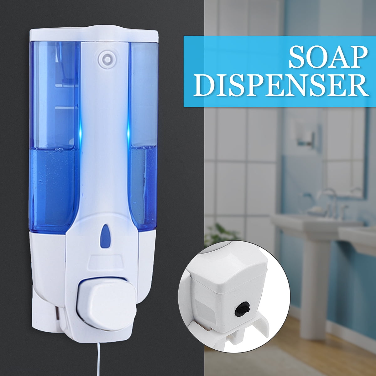 400/800ml Manual Liquid Soap Dispenser Wall Mounted Hand Wash Bathroom