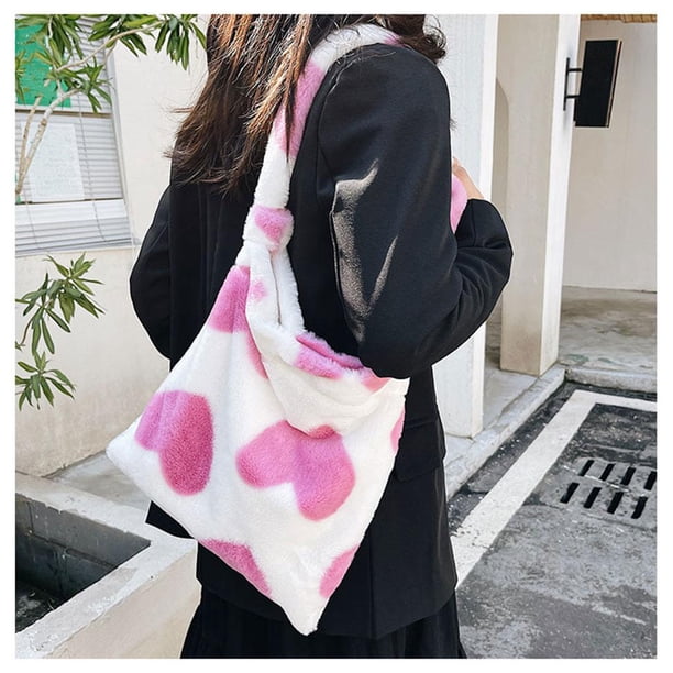 Bolsas de mano capacidad con estampado en Rosado Colcomx Bolso de mujer