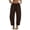 Brown, variant on Womens Fashion Summer Essentials Clothing Women's Banana Shaped Sports Pants Loose Fit with Elastic Waist Cropped Pants Casual Pants for Women