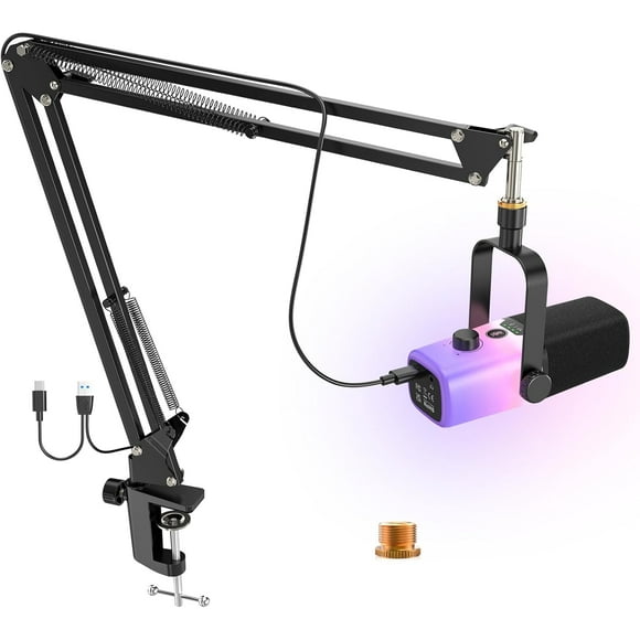 ZealSound USB Gaming Microphone KD9S, PC Microphone for Phone & Tablet with RGB for Streaming Podcast Vocal Recording ASMR