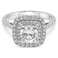 thumbnail image 3 of 4 Carat IGI Certified Cushion Shape Lab Grown Diamond Engagement Ring | 14K White Gold |Arya Double Halo Diamond Ring | FG-VS1-VS2 Quality Friendly Diamonds, 3 of 4