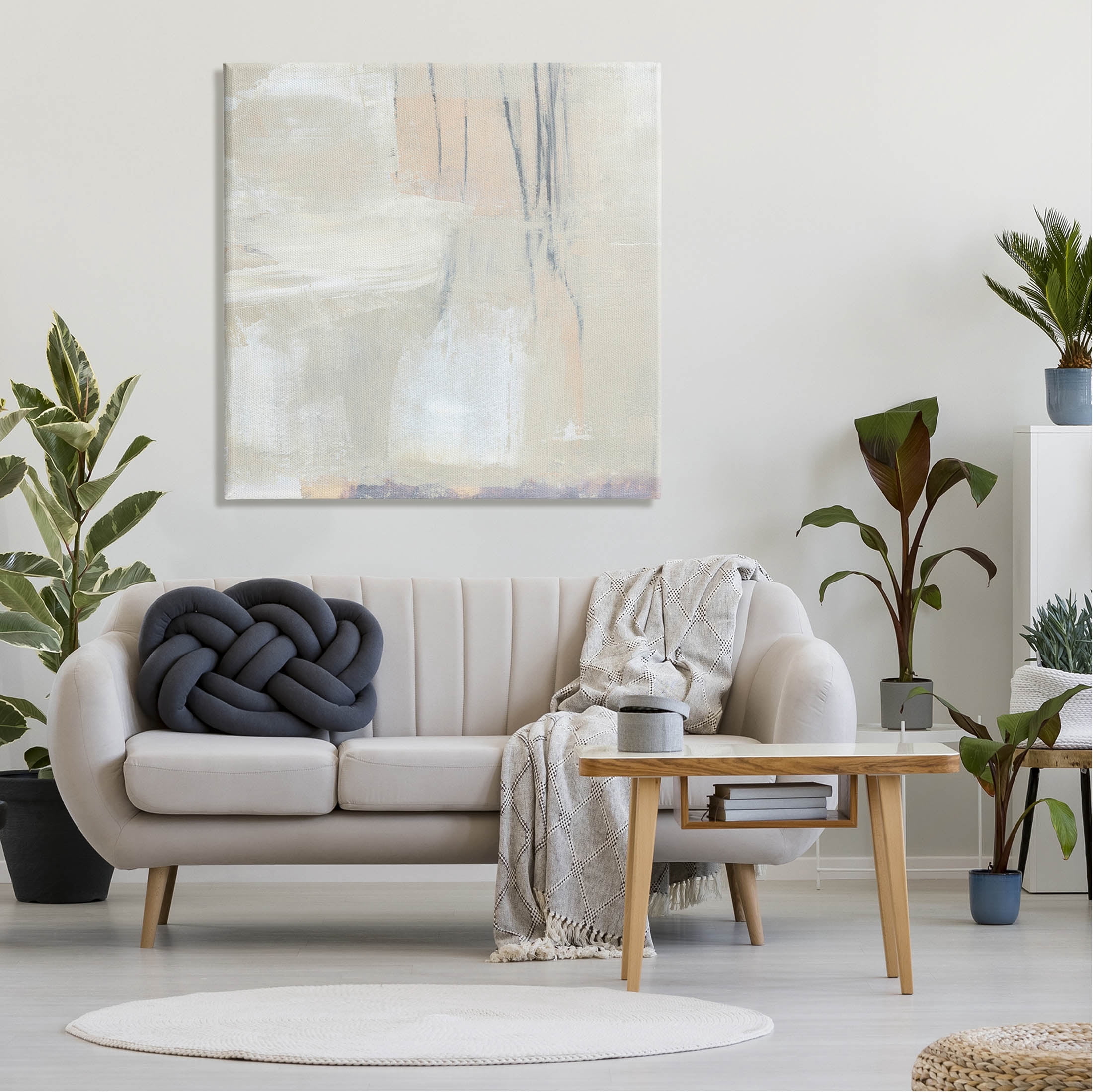 Stupell Industries Abstract Beige Lines Arrangement Painting Gallery Wrapped Canvas Print Wall Art, Design by Annie Warren