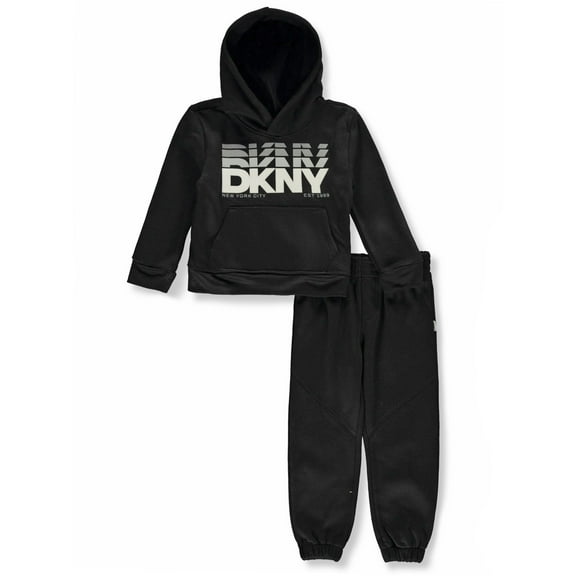DKNY Boys' 2-Piece Joggers Set Outfit Color: black Size: 2t