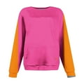 thumbnail image 4 of Ahdbta Womens Pullover Sweatshirts Fashion Striped Patchwork Long Sleeve Tops Crewneck Casual Going Out Tops with Pockets, 4 of 4