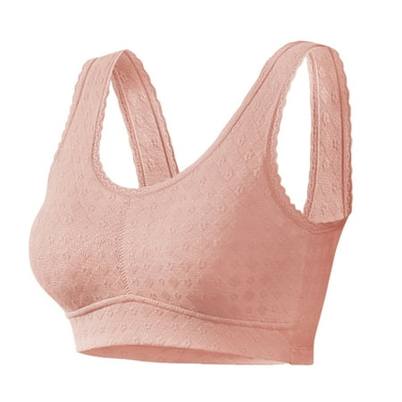 YanQiao Womens Seamless Wireless Supportive Bra Push Up Comfort Soft No Underwire Full Coverage No Steel Ring Bra 4XL Orange