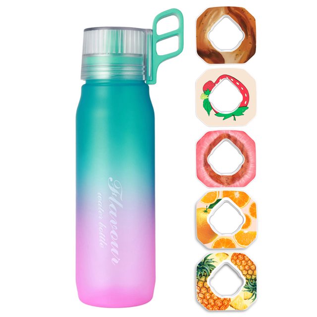 Botella Con Sabor A Aire 750 Ml Con Cápsula Sabor para Mujeres Y Hombres (verde)
