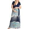Maternity Plus Wrap Spiral Maxi Dress