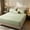 Green, variant on Wheat Embroidery Waterproof Fitted Mattress Cover, 59.06 x 78.74 Inches Quilted Full Wrap Bed Protector, Liquid Proof Bed Cover, Pink