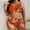 Orange, variant on QUNYINEY Plus Size Womens Bikini Swimsuits High Waisted Floral 2 Piece Swimwear Push Up Triangle V Neck Swimsuit Sets