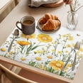 thumbnail image 3 of Placemat Set of 6 Yellow White Daisy Placemats for Dining Table Floral Butterfly Leaves Washable Table Mats for Kitchen and Party Decor Indoor & Outdoor Use, 3 of 8