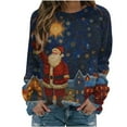 thumbnail image 2 of ZRGHAOYLQ Funny Christmas Santa Claus Graphic Novelty Shirts Women's Merry Christmas Crewneck Sweatshirts Loose Casual Long Sleeve Shirt Tops for Christmas Gift, 2 of 5