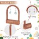 thumbnail image 4 of Juego de 2 soportes de madera huecos en forma de arco para exhibir aretes, 13,5 cm de altura, soporte individual para aretes con base de madera color marrón coco., 4 of 5