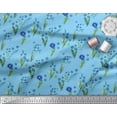 thumbnail image 3 of Soimoi Moss Georgette Fabric Leaves & Aster Floral Print Sewing Fabric Yard 42 Inch Wide, 3 of 3