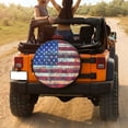 thumbnail image 3 of KAKALAD American flag 4th of july star and stripe Spare Tire Cover Universal Vehicle Accessories Buckle Car Tools 14”in, 3 of 6