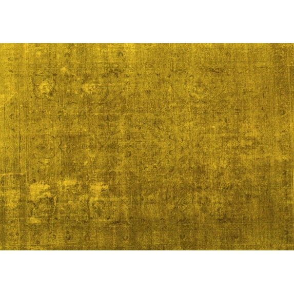 Ahgly Company Machine Washable Indoor Rectangle Persian Yellow Bohemian Area Rugs, 2' x 3'