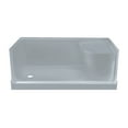 thumbnail image 2 of Aquatique 60" x 32" Single Threshold Shower Base With Left Hand Drain and Integral Right Hand Seat in Grey, 2 of 11