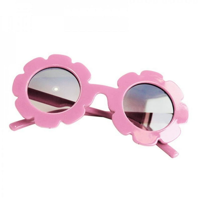 EleaEleanor Big Clear Kids Sunglasses Cute Round Sunglasses Flower Shaped Sunglasses for Boys Girls Party Accessories