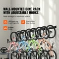thumbnail image 5 of KFFKFF Bicycle Storage Solution, Accommodates 8 Bicycles & 7 Helmet Hooks, Wall-Mounted Bike Hanger for Home & Garage, Adaptable to Fit Different Bicycle Sizes, Adjustable Mount, Supports 400 lbs, 5 of 9