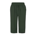 thumbnail image 5 of Green Women's Shorts, Women'S Knee Length Short Pants Ladies Loose Drawstring Casual Solid Color Shorts,Women's Shorts XL, 5 of 5
