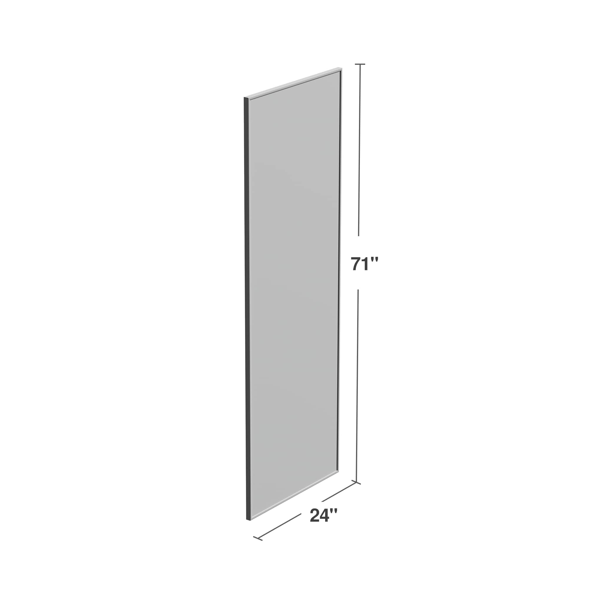 71"x 24" Aluminum Alloy Fine Edged Rectangular Full-Length Mirror with Bracket, Black
