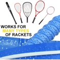 thumbnail image 5 of Tennis Racket Grip, Anti Slip Super Absorbent Tennis Overgrip With Perforated Design For Dry Feel And Absorbent Performance, Universal Compatibility Blue Grip Tape Set Of 3, 5 of 5