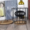 thumbnail image 5 of Coffee Pod Holder with Lid, K Cup Holder Basket, Black Wire Coffee Pod Storage Organizer with Wooden Base, Coffee Bar Accessories for Countertop, 5 of 8
