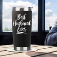 thumbnail image 4 of Best Husband Tumbler Gifts for Husband From Wife Valentines Day Gifts for Him Husband Birthday Gift, Happy Bday Valentine Presents for Him Men - Best Husband Ever Wine Cup Gift with Lid Straw 20oz, 4 of 6