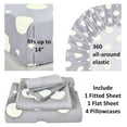 thumbnail image 4 of Ultra-Soft Microfiber Sheet Set - Double Brushed - Wrinkle and Stain Resistance - Fit 14 inches Deep Pocket - 4 Pieces Set (Twin, Grey Polka Dot), 4 of 6