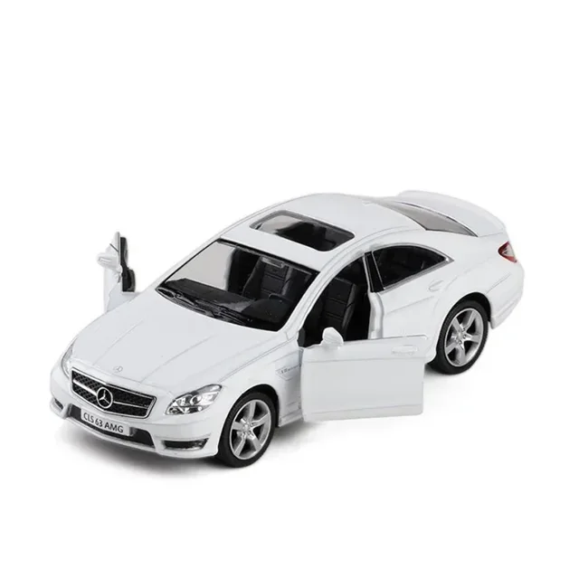 1:36 Mercedes Benz CLS63 AMG Modèle Réduit de Voitures en Alliage de Luxe Collection de Voitures Jouet pour Enfant Cadeau Blanc avec Boîte