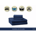thumbnail image 4 of Juego De Sabanas Microfibra Soft Colores Lisos King Size Azul Marino Liso Sólido, 4 of 4