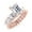 Rose Gold, variant on Gemini - 4 Carat Emerald Cut Diamond Eternity Engagement Ring - U Prong Setting